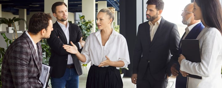 Executive explaining group