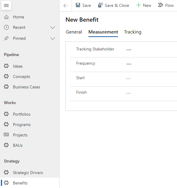 measurement and tracking parameters in pmo365