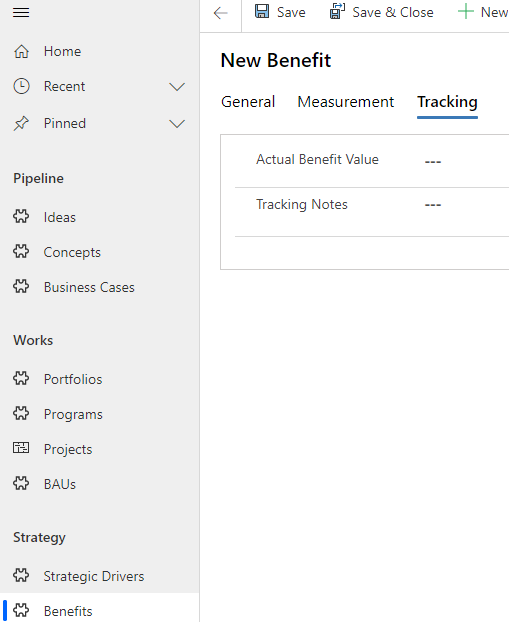 tracking parameters in pmo365